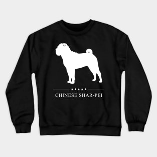 Chinese Shar-Pei Dog White Silhouette Crewneck Sweatshirt